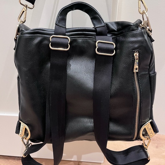 Fawn Design black leather diaper bag retails for $170 - Picture 3 of 6